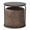 Baxton Studio Kira Black with Grey and Brown 2-Piece Nesting Table and Ottoman Set 160-9917 - alternate 1